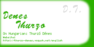 denes thurzo business card